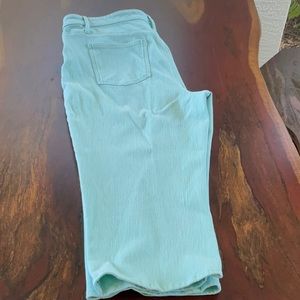 Coldwater Creek Natural Fit Turquoise Cropped Soft Jeans Size 20